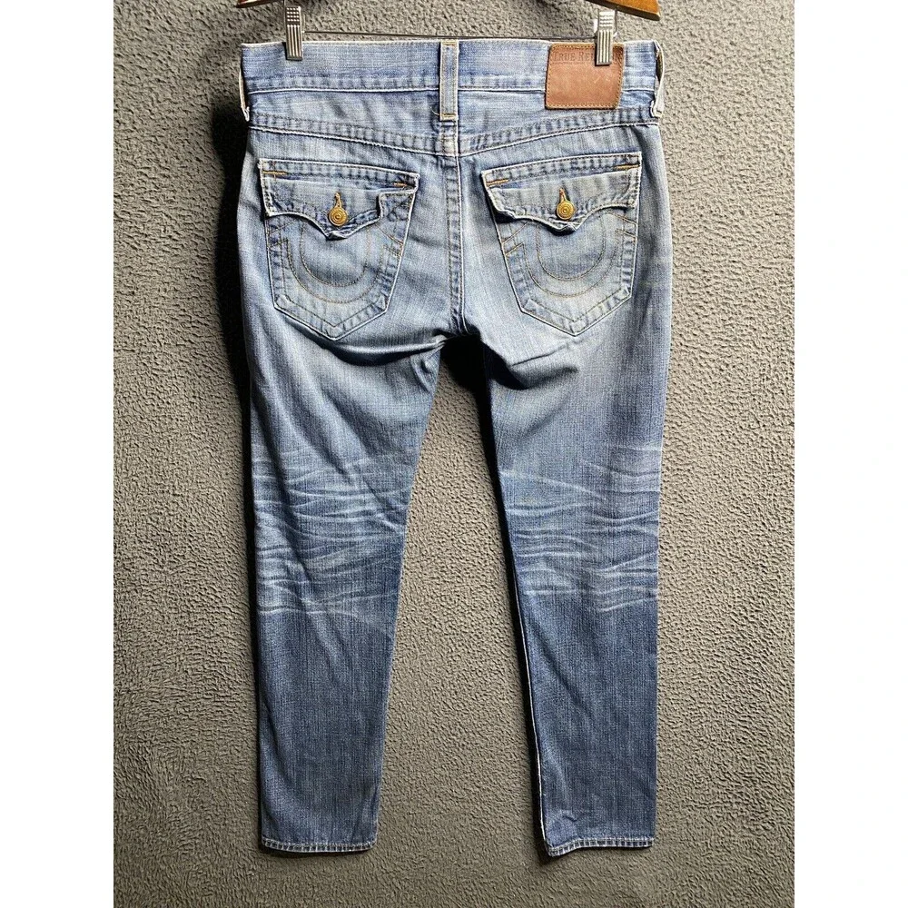 Vintage Y2K True Religion Zach Mens Jeans Straight Button Fly W32 L32 USA Made